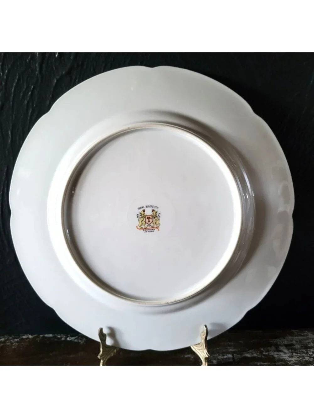 Vintage Royal Bayreuth Teal Tulip Dinner Plate 10.875